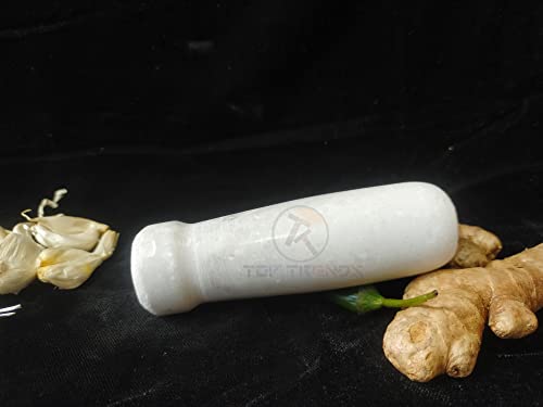 NRSON Marble Mortar And Pestle Set, Kharad, Masher Spice Mixer/Okhli And Musle/Kharal For Kitchen 4 Inches,White Colour