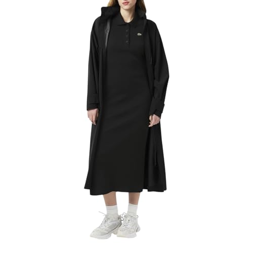 Image of Lacoste Women's Long Ribbed Cotton Polo Dress