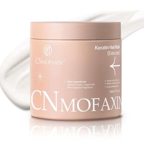 Keratin Hair Mask & Deep Conditioner (500ml) Hydrating & Deep Conditioning Repair with Wheat Protein & Argan Oil for Dry Damaged or Color-Treated Hair Anti-Frizz Hair Treatment