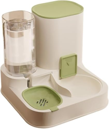 DancJulieペットボウル 猫犬 餌入れ 猫 皿 猫犬 食器 ペット食器 キャットフードボウル ペットボウルスタンドセット ペットフィードボウル 45度チルト 猫犬 水飲み器 給水器 セット (グリーン,基本)