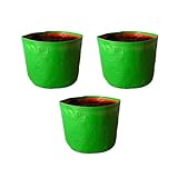 BonKaso Grow Bags 6x6 Inch, Pack of 3 – Durable HDPE Fabric Planting Bags for Terrace, Balcony & Kitchen Garden, Perfect for Growing All Vegetables, Leafy Greens, Fruits, and Herbs Easily at Home