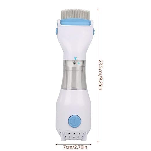 Image of Electric Head Lice Comb with Vacuum Suction, Chemical-Free Lice & Nit Remover for Kids & Adults, Reusable Capture Filter, Gentle Stainless Steel Teeth, Safe Hair Treatment Device (V-Comb)