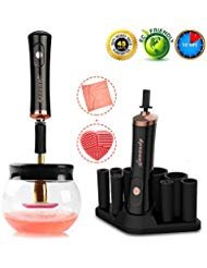 Makeup Brush Cleaner,Electric Brush Cleaner Machine Auto Brush Cleaner Set Portable Professional Brush Cleaner Dryer Cosmetic Brush Cleaning Tool Fast Clean & Dry Makeup Brushes in Seconds (Black)