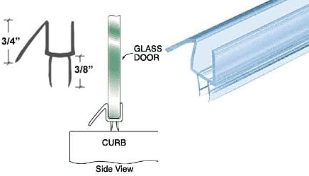 Miniatura 2 de CRL Toallitas de fondo transparente coextruidas con riel de goteo para vidrio de 12" - 31 pulgadas de largo