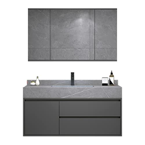 Juego de muebles de tocador de 3 piezas, gabinete de almacenamiento for baño debajo del fregadero con cajón, botiquín montado en la pared for afeitarse el maquillaje, montaje empotrado o en superficie