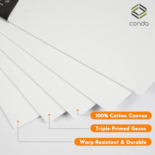 Canvases for Painting 12 x 12 inch, 14 Pack, Blank White Canvas Boards, Primed, 100% Cotton, Quality Acid Free Artist Canvas Panels for Acrylics Watercolor & Oil Painting - Thumbnail 2