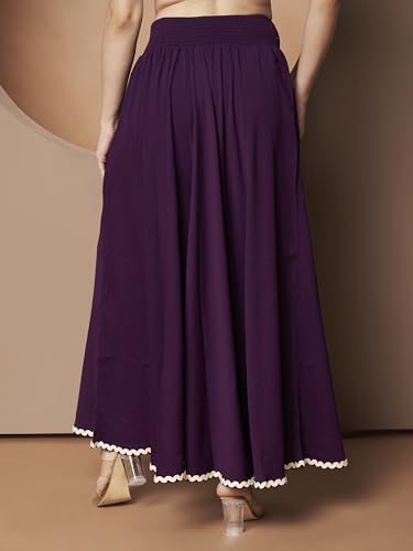 Image of KZULLY | Palazzo for Women | Solid & Printed | Stylish Wide-Leg | Comfortable Elastic Waist Bottomwear