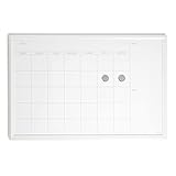 U Brands Farmhouse Dry Erase Calendar White Board with White Frame Set, Office Supplies, with Magnets, 20” x 30”, 3 Pieces