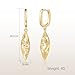 YAUVC Gold Hoop Earrings 14K Gold Hoop Earrings for Women Dangle Drop Earring for Women Rhombic Twisted Hollow Shape Drop Earring for Womens Dangling 40mm