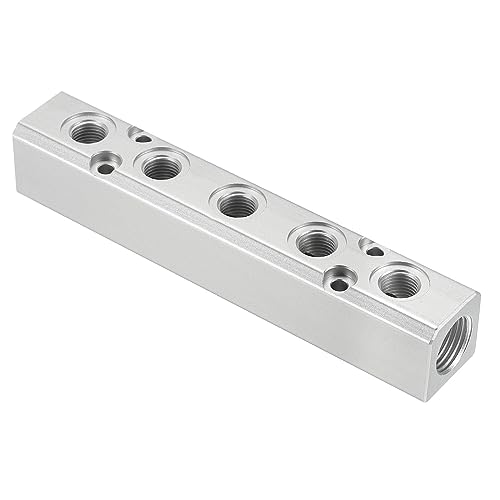 Colector de aire comprimido divisor de 5 vías PATIKIL, bloque distribuidor neumático azul 2