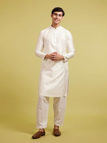 Image of DIWAS BY MANYAVAR Men's Art Silk Textured Kurta (1pc)