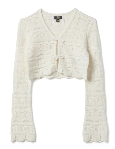 Cardigan pour fille blanc en coton idéal pour la cour de récréation et l'école
