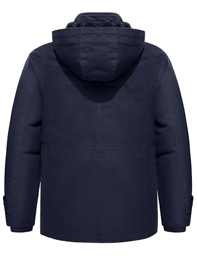 Image of TACVASEN Men's Jacket-Casual Winter Cotton Military Jacket Standard Length Thicken Hooded Cargo Coat
