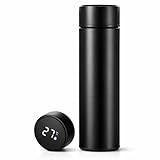 Garrafa Térmica Inox 500ml com Visor Digital de Temperatura, Garrafa para Café, Chá e Água, Mantém Quente e Frio por Horas, Anti Vazamento