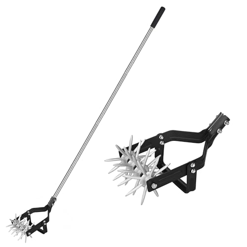 YEELOR Garden Rotary Cultivator, 67-Inch Adjustable Handle, Sturdy Star Tines, 2-in-1 Weeding &...