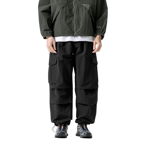 Unisex Parachute Cargo Pants Y2k–Quick Dry Joggers Lightweight Waterproof Baggy Hiking Fishing Work Pants for Outdoor