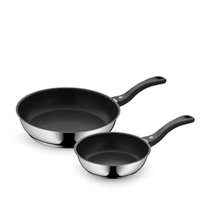 WMF Devil Pfannenset 2-teilig, Bratpfanne 28 cm + 20 cm, Pfanne Induktion, Cromargan Edelstahl beschichtet, Kunststoffgriff