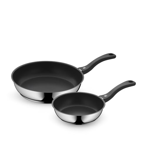 WMF Devil Pfannenset Induktion 2-teilig – Bratpfannen 20, 28 cm – Edelstahl Cromargan Antihaft Pfannen Set, beschichtet, spülmaschinengeeignet, backofenfest, hitzebeständig und kratzfest