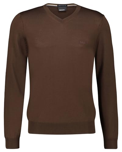 Preisvergleich Produktbild BOSS Herren Strickpullover aus Schurwolle BARAM_L braun (25) XXXL