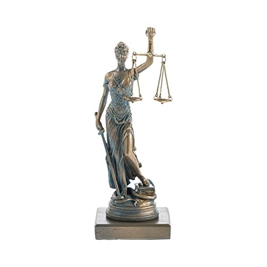 ArtCulture Lady Justice Staty för heminredning tillbehör | Elegant handgjord blind rättvisa grekisk mytologi statyett | autentiska Themis prydnader för vardagsrum eller kontorsdekor | 10 x 9,5 x 28 cm