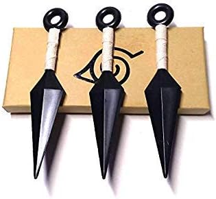 Plastic 3 Piece Kunai Thrower Throwing Blades Display Set Japanese Ninja Accessories (White)