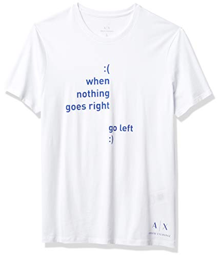 A|X Armani Exchange Men's Graphic T-Shirt, White, L