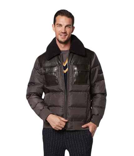 Image of Andrew Marc Men's Andrew Marc Men's Faux Leather Sherling Jacket