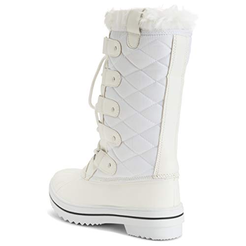 Image of POLAR Womens Snow Boot Nylon Tall Winter Fur Lined Snow Warm Waterproof Rain Boot