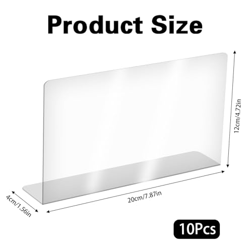 10 Stück Regaltrenner, Regalteiler Transparente Kleiderschrank Trenner Regal Schrankteiler Acryl Shelf Dividers für Schlafzimmer Küche Schränke und Organisation