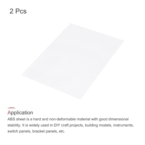 Image of MECCANIXITY ABS Plastic Sheet 12 Inch x 8 Inch x 0.06 Inch ABS Styrene Sheets for Building Model DIY Crafts Panel White 2 Pcs
