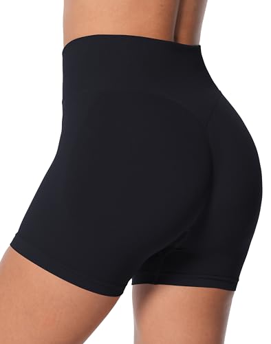 Sunzel Women's Seamless Scrunch Butt Biker Shorts – High Waisted Booty Lifting Workout Yoga Gym Shorts with Tummy Control4