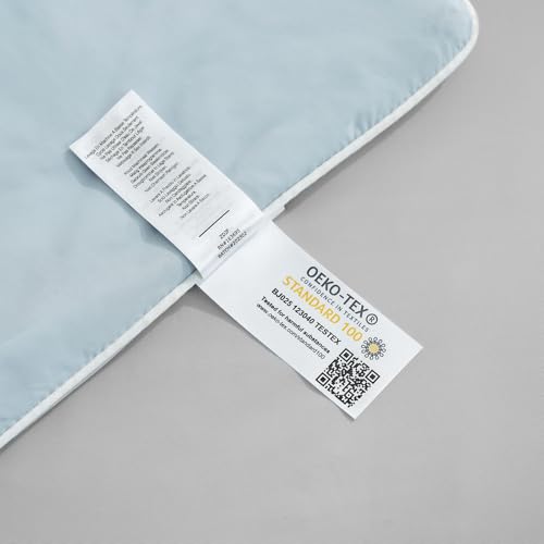 Image of Cozy Bliss Cooling Comforter King Size, Cooling Blankets for Hot Sleepers and Night Sweats, Gray Blue Summer Comforter for King Size Bed, Breathable Soft Lightweight Silk Smooth