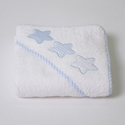 10XDIEZ Capa baño 100% algodón (Blanco/Azul - 100x100cm)
