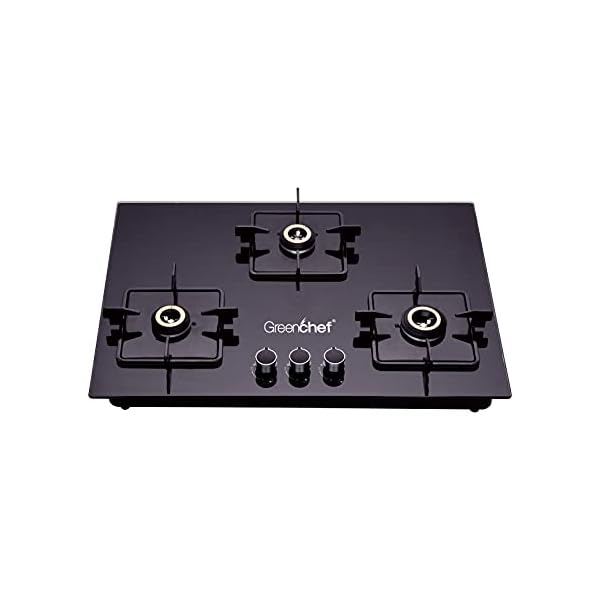 Greenchef Kelvin HOB Auto Ignition Glass top Gas Stove (3 Burner