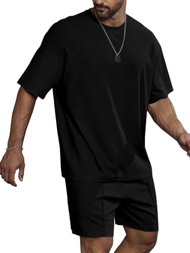 Image of Vogaan Men's T-Shirt and Shorts Set | Top & Shorts Night Suits Set | Night Wear for Men | Holiday Outfits for Men's