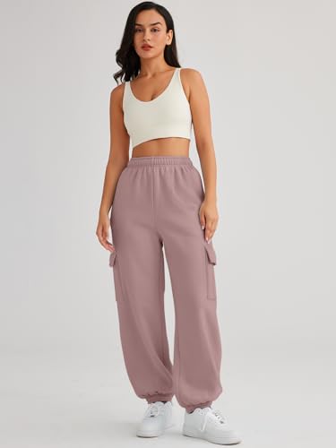 Image of AUTOMET Womens Cargo Sweatpants Oversized Fleece Joggers Fall Fashion Outfits Y2k Clothes 2024 with Pockets