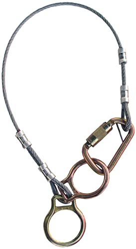 Image of 3M Protecta PRO 2190101 Tie-Off Adaptor, 4-Foot, 1 /4-Inch Galvanized Cable Dual-Ring , Carabiner At One End, Two D-Rings At The Other, Silver