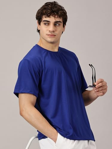 Image of RodZen Oversized Baggy Fit Half Sleeves Round Neck Solid Cotton Blend Combo T-Shirt for Men (Pack of 3)