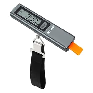 ECSiNG Portable Luggage Scale Battery Free – Digital & Backlit LCD Display, Luggage Weight Scale, 110 lbs/50 kg, For Travel, Airplane, Shipping, Shopping, Outdoor