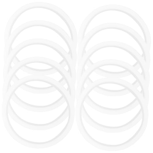 MUCKLILY �K���X�e��p�V���R���V�[�����O�����O 10���� �z���C�g ���a60mm �ϕό`�ė��p�� �r�p �K�X�P�b�g���� ���C�h�{�g���W�p ���� �V�[�������O �ۑ��p�L�b�`���p�i �ʋl ���ێ�