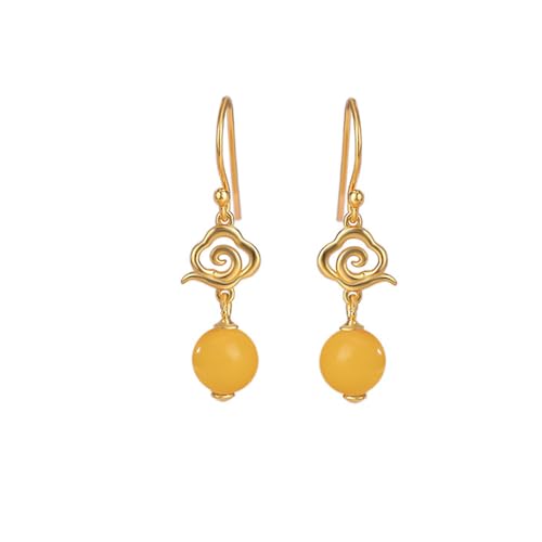 Boucles d'oreilles cire d'abeille anti-irritation en argent sterling plaqué or