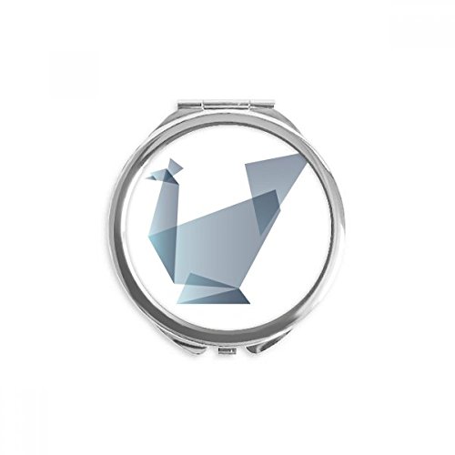 Miroir de poche géométrique paon origami rond 6,5 cm pour retouches maquillage