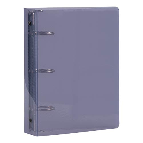 JAM PAPER Plastic 1.5 inch Mini Binders - Purple Blue 3 Ring Binder - Sold Individually