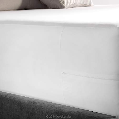 Funda de colchón impermeable matrimonial WEEKENDER con cremallera para protector de cama blanco 4