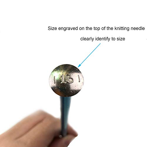 Weabetfu Aluminum Metal Knitting Needle,Colored Straight Single Pointed,10-inch Length for Handmade DIY Knitting,Size US 13(9.0mm) - Thumbnail 2