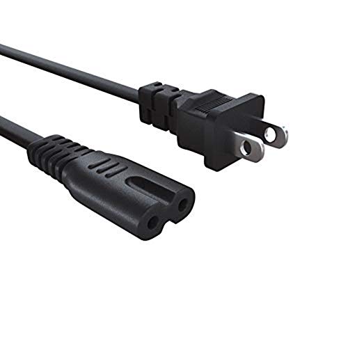 12Ft Extra Long AC TV Power Cord for Samsung LG TCL Hisense Toshiba Sony JVC Sharp Ultra HD Smart LED LCD TV, 2 Prong Replacement AC Wall Plug Adapter Charger Power Cable[UL Listed]