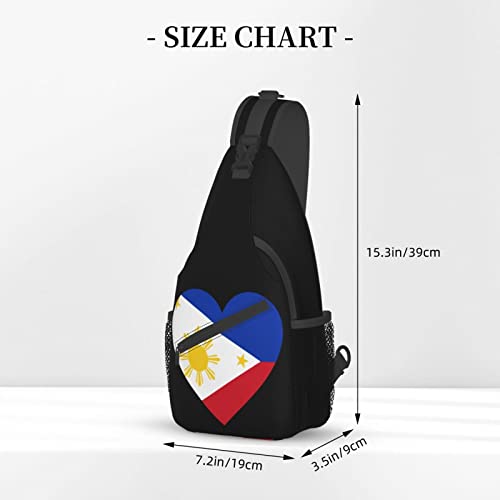 Mochila bandolera Love Philippines negra unisex miniatura 4
