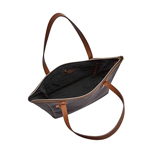 Fossil Sydney XL Black Polyurethane Tote #TOP27