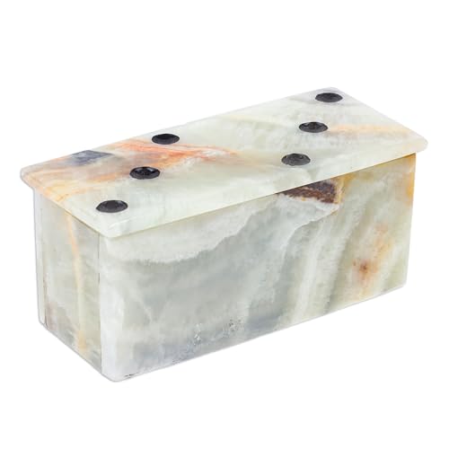 NOVICA Juego de Domino Piedra Mármol Multicolor miniatura 4