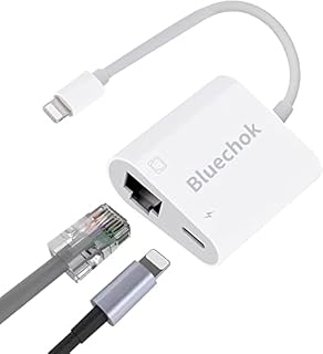 Lighting to Ethernet RJ45 with Charging for lPhone/lPad [Apple MFi Certified], Phone Ethernet Adapter Charging Support 10/100 Mbps High Speed, System Requires iOS 10.3.3 or Up